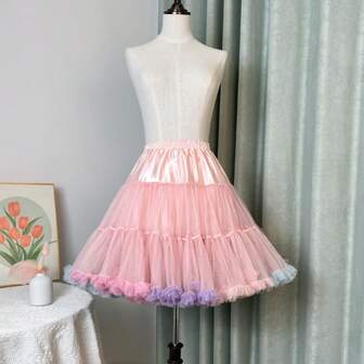 Women's Elastic Waist Tutu Skirt, Ballet Skirt, Bubble Skirt, Underskirt