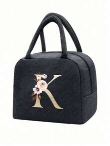 Printed Pattern Insulated Lunch Bag, Insulated Lunch Tote, Handbag, Lunch Box, Ice Pack, Picnic Food Tote, Canvas Lightweight Portable Lunch Storage Bag, School Office Picnic Lunch Tote, Can Be Carried To School And Work, Birthday Gift, Commemorative Gift. This Is A Novel Design, Large Capacity Portable Casual Insulated Lunch Bag, An Ideal Handbag. - Multicolor - View 13