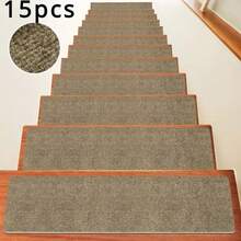 [8/15pcs] Non-Slip Warm Stair Treads - Solid Color Minimalist Wooden Steps - Non-Slip Stair Mats, Self-Adhesive Stair Treads, Non-Slip Stair Treads Suitable For Wooden Steps, 15pcs 22*70cm Indoor Stair Carpet Treads With Reusable Peelable Adhesive, Suitable For Elderly And Pets - Multicolor - View 24