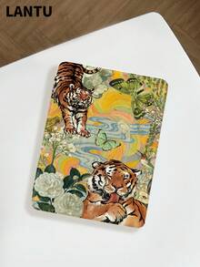 1 件复古老虎与花卉水墨画设计平板电脑保护套，兼容苹果 iPad 10.2 英寸/iPad Pro 11 英寸（2020/2021 款）、iPad (A16) 11 英寸（第 11 代，2025 款）、iPad 第 9/10 代、苹果 Air 4 代 10.9 英寸、三星 Galaxy Tab S6 Lite 10.4 英寸等，防摔，带 Apple Pencil 插槽，支持睡眠/唤醒功能，是送给亲朋好友的浪漫礼物。 - 彩色 - 查看 4