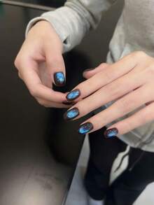 MISS SHAKA 10毫升秋冬美甲琥珀蓝棕色浅水晶玻璃珠猫眼凝胶指甲油美甲沙龙家用DIY超闪美白流行美甲用品 - 彩色 - 查看 5