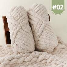 2 Rolls Super Chunky Fluffy Polyester Yarn, 500g Multi-Color, Suitable For Hand Knitting, Soft DIY Craft Yarn, Ideal For Blankets, Pillows, Pet Beds - Multi-Color - Cat's Tail Vol. 2 - View 4