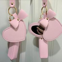 1 Set Portable Compact Mirror & Lipstick Case, Elegant Romantic Dust Cover Small Mirror + Lip Balm Mini Pouch Set, PU Leather Material Small Pouch, Can Be Used As Keychain, Bag Charm, Decorative Accessory, 2-Piece Makeup & Grooming Mirror Set - Multicolor - View 6