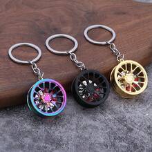 Accesorio de moda para llavero con diseño de disco de freno y llanta de coche, llavero pendiente de simulación realista, caliente - Negro - Ver 4