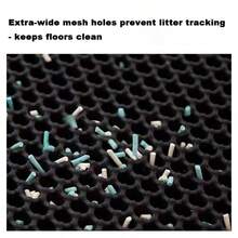 Pet Black Double-Layer Honeycomb Design Litter Mat, Anti-Slip Washable For Bedroom, Living Room, Pet Supplies To Keep Home Clean And Hygienic - Multiple Sizes - View 3