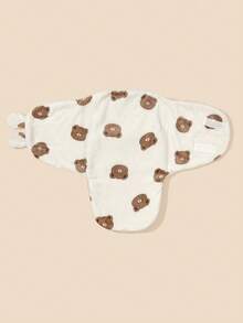 1pc Newborn Cartoon Pattern Double-Layer Plush Baby Swaddle Blanket - Multicolor - View 3