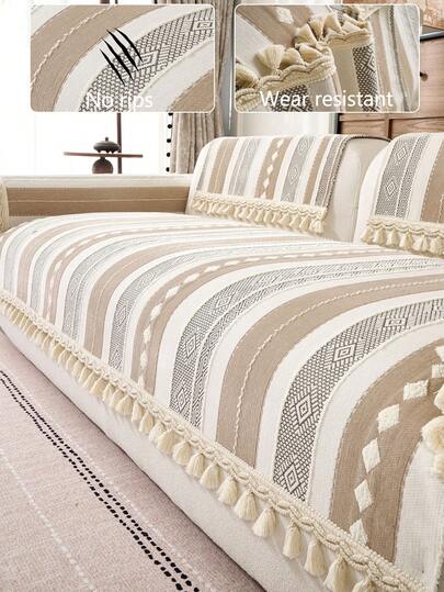 1pc All Season Sofa Cushion Cover, Modern Minimalist Anti-Slip Sofa Seat Protector, Dust-Proof And Washable Sofa Slipcover, Soft And Fade-Resistant, Pet-Friendly, Fits L-Shaped And 1/2/3/4 Seater Sofas For Bedroom, Office, Living Room