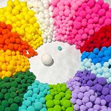 100个/包 什锦毛绒球，柔软蓬松，尺寸多样，适合手工制作和装饰 - 混色 - 查看 4