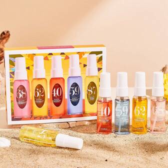 5pcs Gift Box 40ml Beach Digital Aromatherapy Spray, A Must-Have For Vacations, Long-Lasting Non-Burning Aromatherapy, Long-Lasting Air Freshener, Portable - Suitable For Bedrooms, Indoor/Outdoor Air Freshener