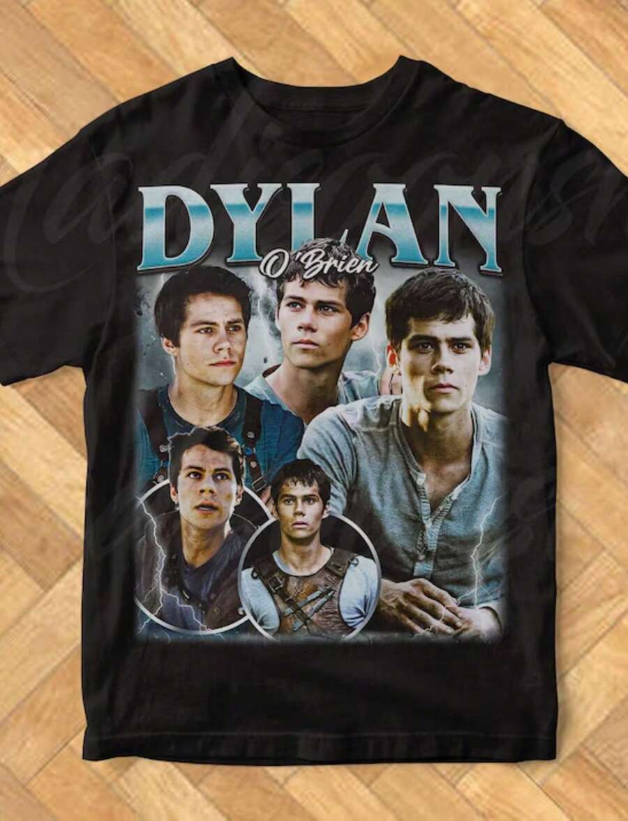 Limited Dylan OBrien Vintage T-Shirt Gift For Woman And Man Unisex Heavy Cotton Tee - Black - View 1
