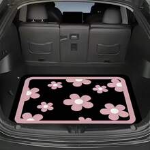 4pcs Car Floor Mats, Featuring Cute Pink Floral Design, Durable Polyester Material, Easy To Clean, Dust-Proof, Front And Rear Mats, For Complete Vehicle Interior Protection, Car Carpet, Auto Accessories, Car Interior - one-size - View 10