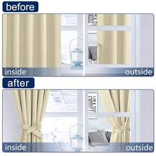 Hiasan Short Room Darkening Curtains 36 Inch Long, Bathroom Small Window Curtains Rod Pocket & Back Tab Thermal Drapes Sewn With Tiebacks For Kitchen Basement, 42\ Width, Light Beige, 2 Panels,42inchWx36inchL(Packof2),LightBeige - 淺米色 - 查看 7