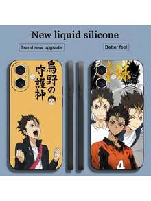Funda de teléfono Haikyu Cool Nishinoya Yuu compatible con 17 16 15 14 13 12 11 X XR XS 8 Plus Mini Pro Max, funda suave negra a prueba de golpes, funda compatible con funda  17 pro max, funda  17 pro, funda  17, funda  16, funda  16 pro max, funda  15 - Negro 4 - Ver 3