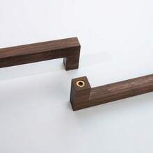 Nordic Wood Drawer Handle Solid Walnut Wood Kitchen Wardrobe Shoe Organizer Handles Dresser Knobs Cabinet Handles - Multicolor - View 9