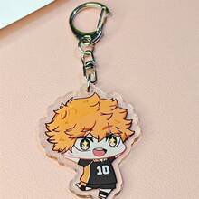 BOOMCOMIC 1个/4个可爱排球人物亚克力钥匙扣 - 日向翔阳、影山飞雄、月岛萤、山口忠，男女通用背包挂件，适用于背包、钥匙、汽车装饰、粉丝礼物，Y2K时尚，耐用轻便，色彩鲜艳，双面印刷，高清材质，创意配饰 - 彩色 - 查看 7