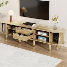 TV Unit With Sliding Doors, TV Stand, Low TV Unit, TV Wall Mount. Unique Design. - Camel - View 3