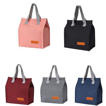 1pc Oxford Cloth Insulated Lunch Bag, Handheld Bento Box Bag For Students, Office Workers To Carry Lunch, Dinner, Keeps Food Warm Lunch Box Cooler Bag Waterproof Large Capacity For Women For Men For Picnic For School Back To School