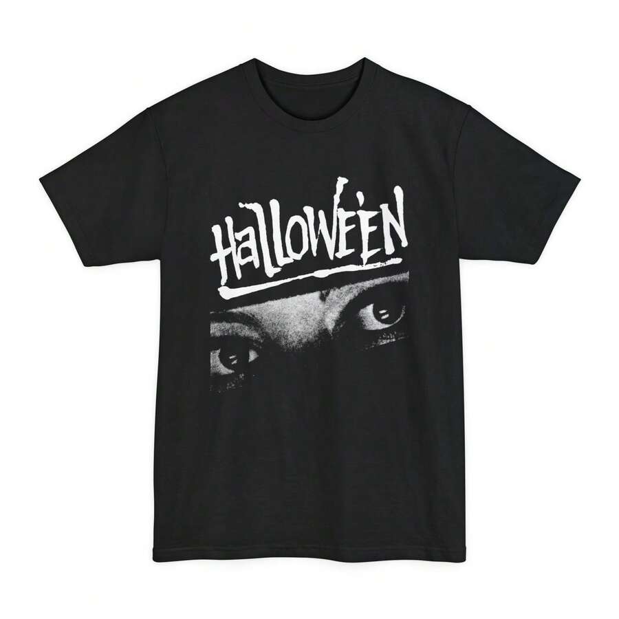 Oversized Halloween 1978 Movie Tv Guide Ad Art 2 Unisex Tall Beefy Tshirt - Black - View 1