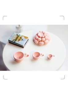 1 Peça Xícara de Café/Chá em Formato de Nuvem para Casa de Bonecas, Adequada para Acessórios de Casa de Bonecas 1:6 e 1:12, Brinquedos de Comida em Miniatura, Adereços de Fotografia, Conjunto de Xícaras Elegantes para Casa de Bonecas (Opções de Tamanho P/M/G), Cria uma Atmosfera Aconchegante! - Multicolorido - Visão 10