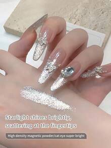 XEIJAYI 1pc 10ml Cat Eye Magnetic Gel Nail Polish, Removable, For UV LED Lamp, Nail Art Gift - No Magnet Included - Silver - View 3