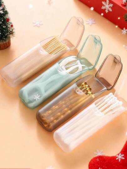 1 hộp đựng đồ nhỏ gọn, hộp đựng thuốc du lịch, hộp đựng tăm bông di động, hộp đựng chỉ nha khoa, hộp đựng mỹ phẩm, phụ kiện phòng tắm, đồ trang trí phòng.