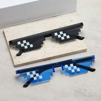 10pcs Pixel Art Glasses Party Favors - PVC Mosaic Glasses, Suitable For Various Festivals, Photo Props, Quirky Trinkets, Non-Electric, Fun Party And Event Decorations