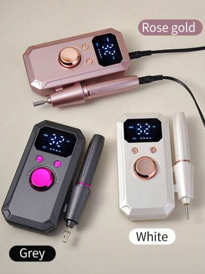 电动指甲打磨机，专业便携式指甲锉机，适用于亚克力、凝胶指甲抛光，配备11个打磨头和21个打磨带，无线高速，适合美甲沙龙和家庭使用，是送给女性的绝佳礼物。