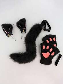 Cat Ear Headband, Sexy Accessories, Cute Bell Set, Cosplay Cat Paw Gloves, Plush Bow Tie Tail Decorations, Props