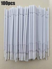 300 piezas/100 piezas Toallitas desechables para remover pestañas postizas, palitos de limpieza de pestañas, hisopos de limpieza extendidos, herramientas para extensiones de pestañas, empaquetados - Multicolor - Ver 18