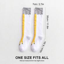 Men's Mid-Calf Mixed Color Socks With Rooster Claw Or Duck Claw Print Pattern, Suitable For Wearing At Gym, Home Or Parties - Multicolor - View 19