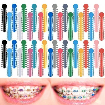 1040 piezas Ligaduras de ortodoncia multicolor, Anillos O elásticos de ortodoncia para frenos, Bandas de goma de 26 ligaduras O por unidad en colores mixtos