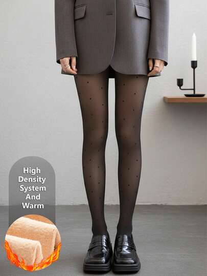 Women's Plus-Size Super Elastic Anti-Run Black Tight Pants, Ladies' Anti-Pilling Light Compression Butt-Lifting Waist-Slimming Leg-Enhancing Tights, Suitable For Daily Wear, Home Office, Outdoor Travel, And Commuting, Leggings, Socks