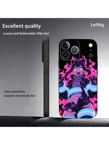 F-Fire F-Compatible con funda de teléfono de anime compatible con 17 16 15 14 13 12 11 Pro Xs Max Mini XR X Plus, funda negra mate suave, compatible con funda  17 pro max, funda  17 pro, funda  17, funda  16, funda  16 pro max, funda  15 - Z5 - Ver 7