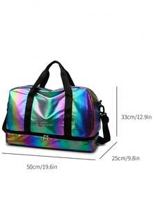 1 szt. Modna, kolorowa, swobodna torba podróżna z wieloma kieszeniami, lekka i poręczna, składana, o dużej pojemności, z oddzielną przegrodą na buty i separatorem rzeczy suchych i mokrych. Można nosić jako torbę na ramię lub przez ramię, kompatybilna również z przenośną walizką. Idealna na podróże służbowe, wakacje, sport i fitness. Torba podróżna, torba podróżna, wytrzymały organizer podróżny, niezbędny na rejs, niezbędny na wakacje dla mężczyzn i kobiet. - Wielokolorowe - Zobacz 9