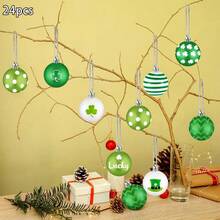 Decoración navideña irlandesa, adorno colgante de árbol verde plano 2D, decoración del hogar, arte artesanal, regalo - Verde - Ver 2