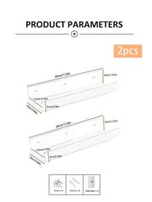 Acrylic Floating Shelves - 2 Packs Wall-Mounted Organizer, Bathroom Organizer, Kids Floating Bookshelf For Bathroom, Bedroom, Or Kitchen - Easily Installs With Adhesive (No Drilling Required) Or Screws (Drilling Required) - Modern Shelving - Multicolor - View 15
