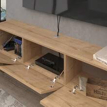 Atelier Mobili TV Stands For Living Room, TV Stand Up To 75 Inch TV, Floating TV Stand Wall Mounted, Floating Entertainment Center, Floating Shelf For Under TV, Oak Entertainment Center - Oak - 查看 4