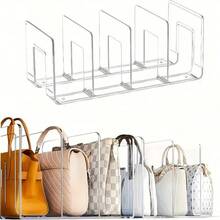 Transparent Wardrobe Storage Rack With Detachable Handbag Dividers, Suitable For Bedrooms, Bathrooms, Offices, Dormitories, Studies, Etc. Practical L-Shaped Book Divider Rack, Space-Saving. Car Storage Organizer With Drawer Racks. Used For Wardrobe Storage, Wardrobe Dividers For Storing Sweaters, Socks, Pants, Jeans, Underwear, Etc. Multifunctional Storage Baskets, Storage Racks, Book Organizers, Essential Items For Back-To-School Season. - Clear - View 7