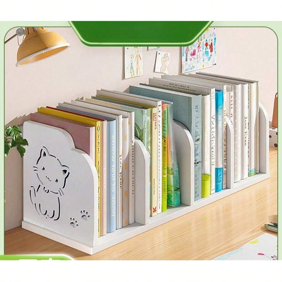 Bookshelf Desk-Top Student Bookcase Children's File & Document Organizer Rack Office Desk Storage Shelf, Minimalist Design