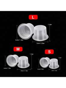 100/1000pcs Tattoo Pigment Cups, Transparent Micro-Needle Glue Caps For Lip/Eyebrow Semi-Permanent Makeup, Bleaching Supplies - Clear - View 2