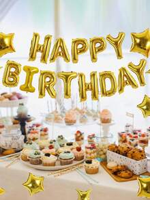 "HAPPY BIRTHDAY" Letter Mylar Balloons, 2pcs Connected Birthday Letter Balloons, Christmas - Multicolor - View 10