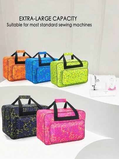 Sewing Machine Carrying Case - Multi-Pocket Storage Bag With Adjustable Shoulder Strap, Fits Most 15-18 Inch Machines, Water-Resistant Oxford Fabric Travel Bag Luggage Bag Duffle Bag Overnight Bag Large Capacity Travel Organizer Cruise Essentials Vacation Essentials For Men Women