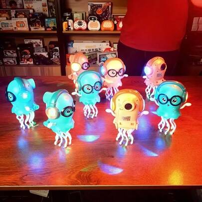 1 Box Electric Dancing Octopus Toy - Automatic Jellyfish Avoiding Robot With 360° Wheels, LED Lights And Rhythmic Music, Interactive Pet Toy To Help Children Relieve Stress, Best Birthday/Christmas Gift For Boys And Girls