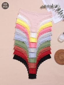 10pcs Women's Multicolor Fashion Comfortable Panties - Multicolor - View 1