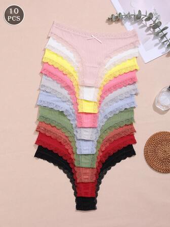 10条装女士多色时尚舒适内裤