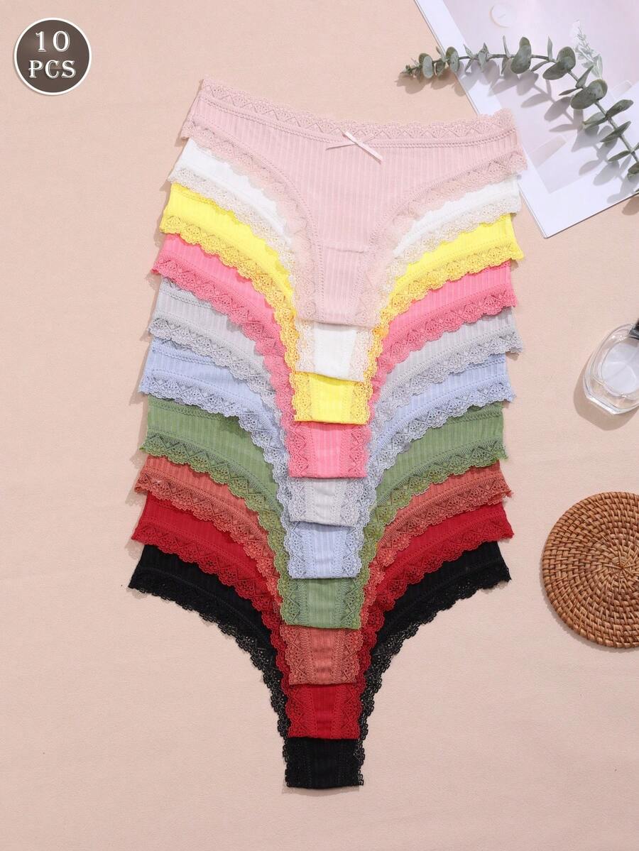 10pcs Women's Multicolor Fashion Comfortable Panties - Multicolor - View 1