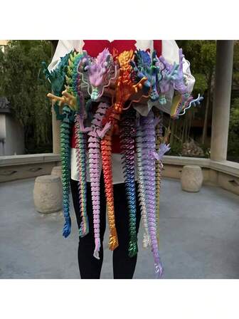 2 Sizes Of Chinese Dragon Statue, 35.43 Inches And 23.62 Inches, 3D Printed Jointed Design, Flexible Joints, Home And Auto Decor, Desktop Display, Creative Collectible Toy, Holiday Gift