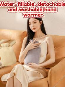 1个500毫升-1000毫升-2000毫升高密度PVC热水袋，可重复灌装，用于暖手和热敷，防爆设计，柔软绒面，可重复灌装热水袋，持久保温，大容量PVC暖手宝，螺旋盖灌装，防漏，热水袋，水袋，方便取用热水，药膏 - 彩色 - 查看 5