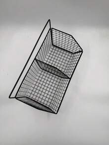 1 peça, cesta de armazenamento de cozinha montada na parede - organizador de prateleira multifuncional para vegetais, alho, cebolas - estojo de prateleira de metal durável - adequado para armazenamento em cozinhas pequenas e banheiros, não requer bateria, feito de outros materiais (observe as informações de tamanho com atenção)