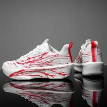 Blitz- und Sternenhimmel Design Herren Sportlaufschuhe, Damen Trainingsschuhe in Große Größen - Rot - Übersicht 10